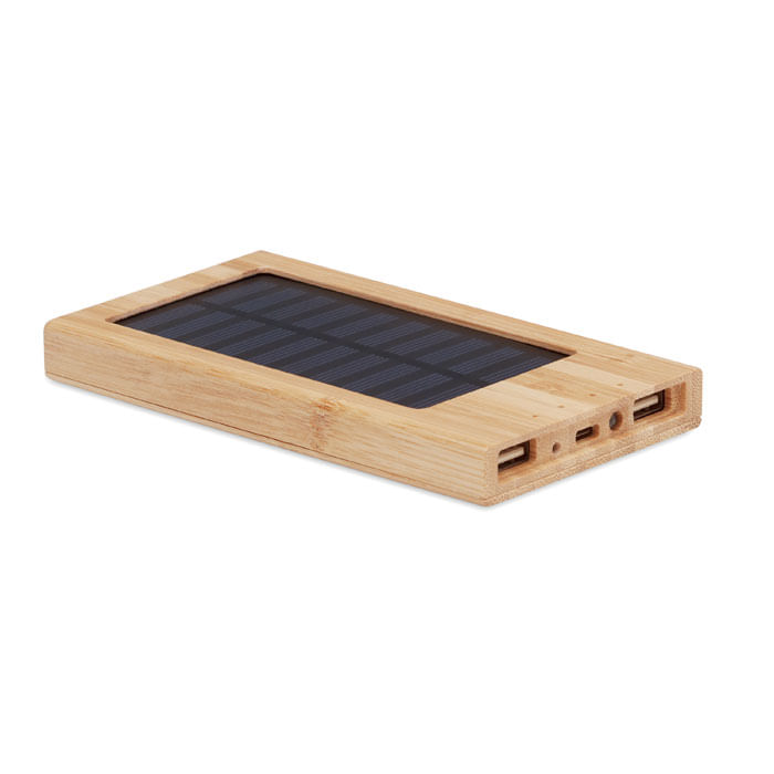 Power Bank Solar din Bambus 4000 mAh