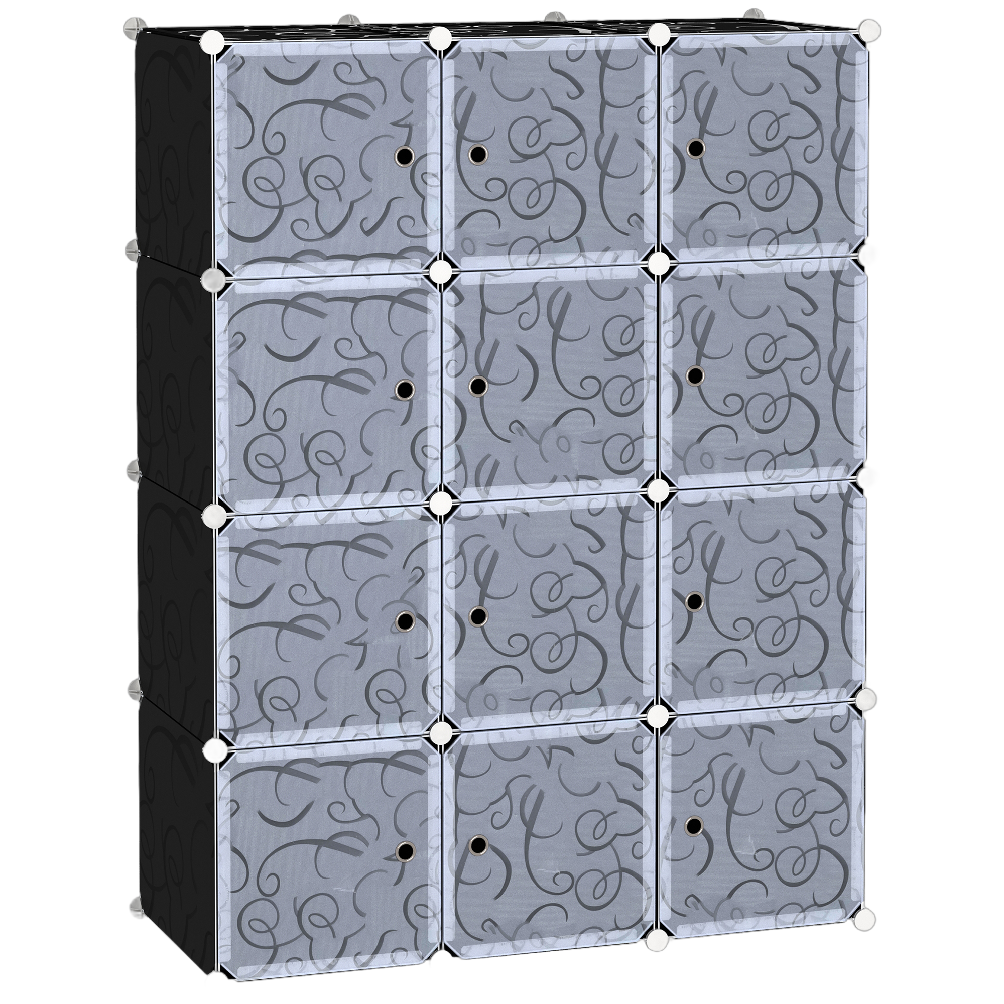 HOMCOM Dulap Modular pentru Haine, 12 Cuburi