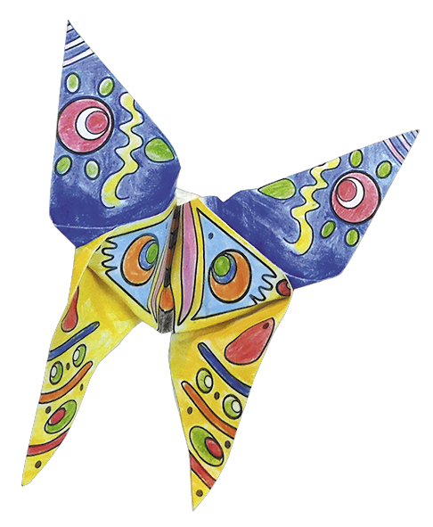 Set origami fluturi colorati Fridolin