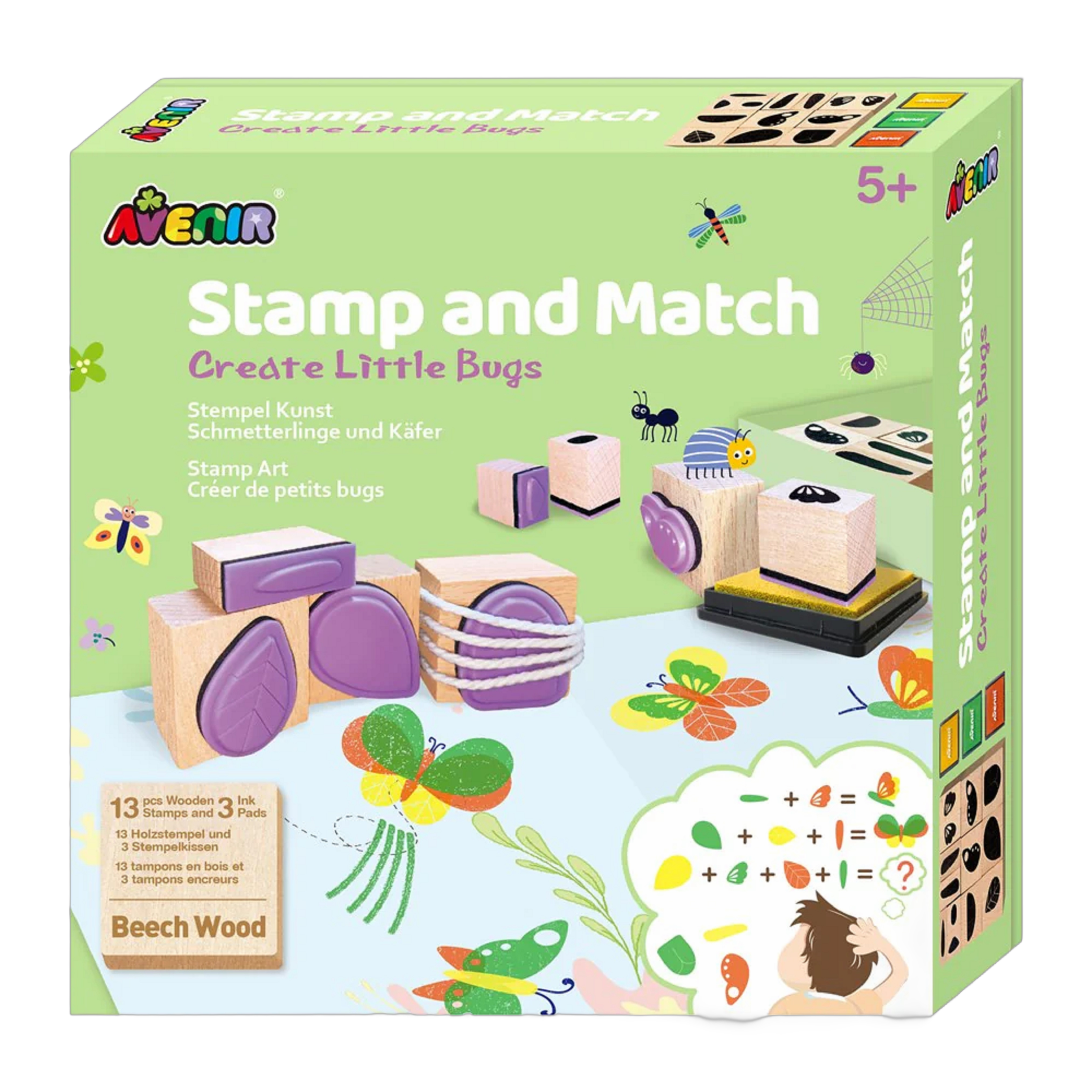 Set creativ cu stampile Insecte Avenir