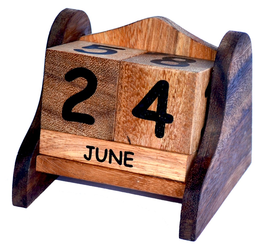 Calendar Perpetuu din Lemn Natural