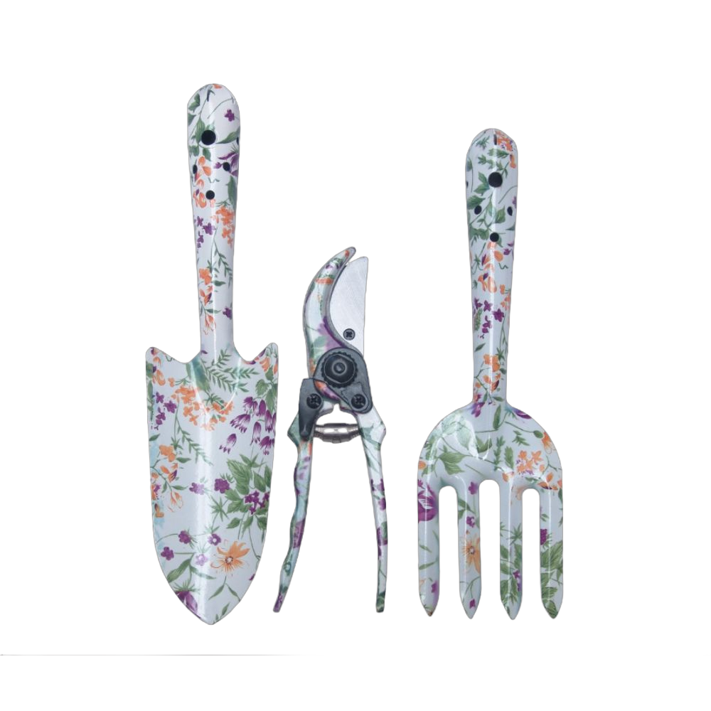 Set mini unelte gradinarit Evotools cu design floral
