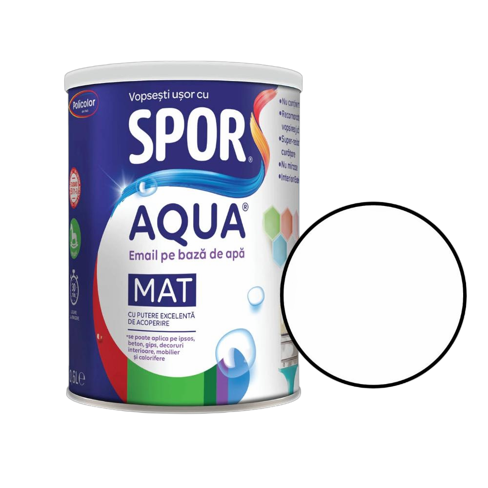 Email pe baza de apa Spor Aqua, alb mat